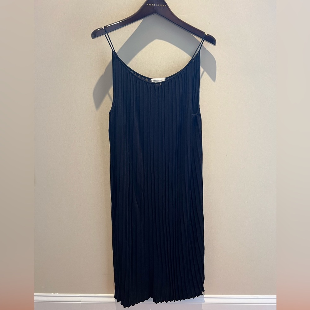 Club Monaco Navy Blue Pleated Midi Dress